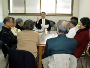 野里1丁目の班会(NPOはな事務所にて)