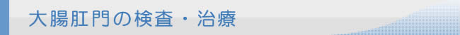 大腸肛門の検査･治療